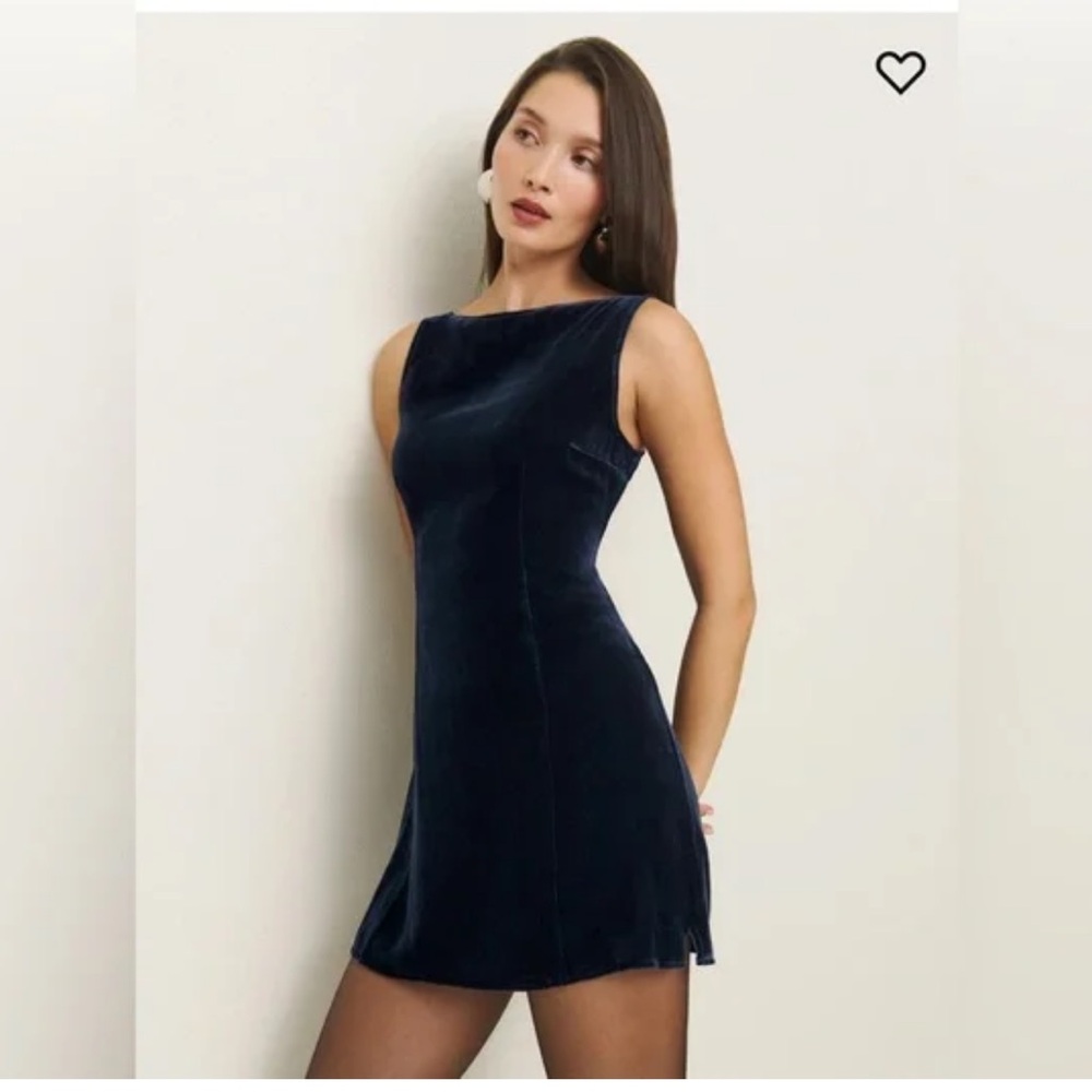 Reformation Navy Mini Dress
